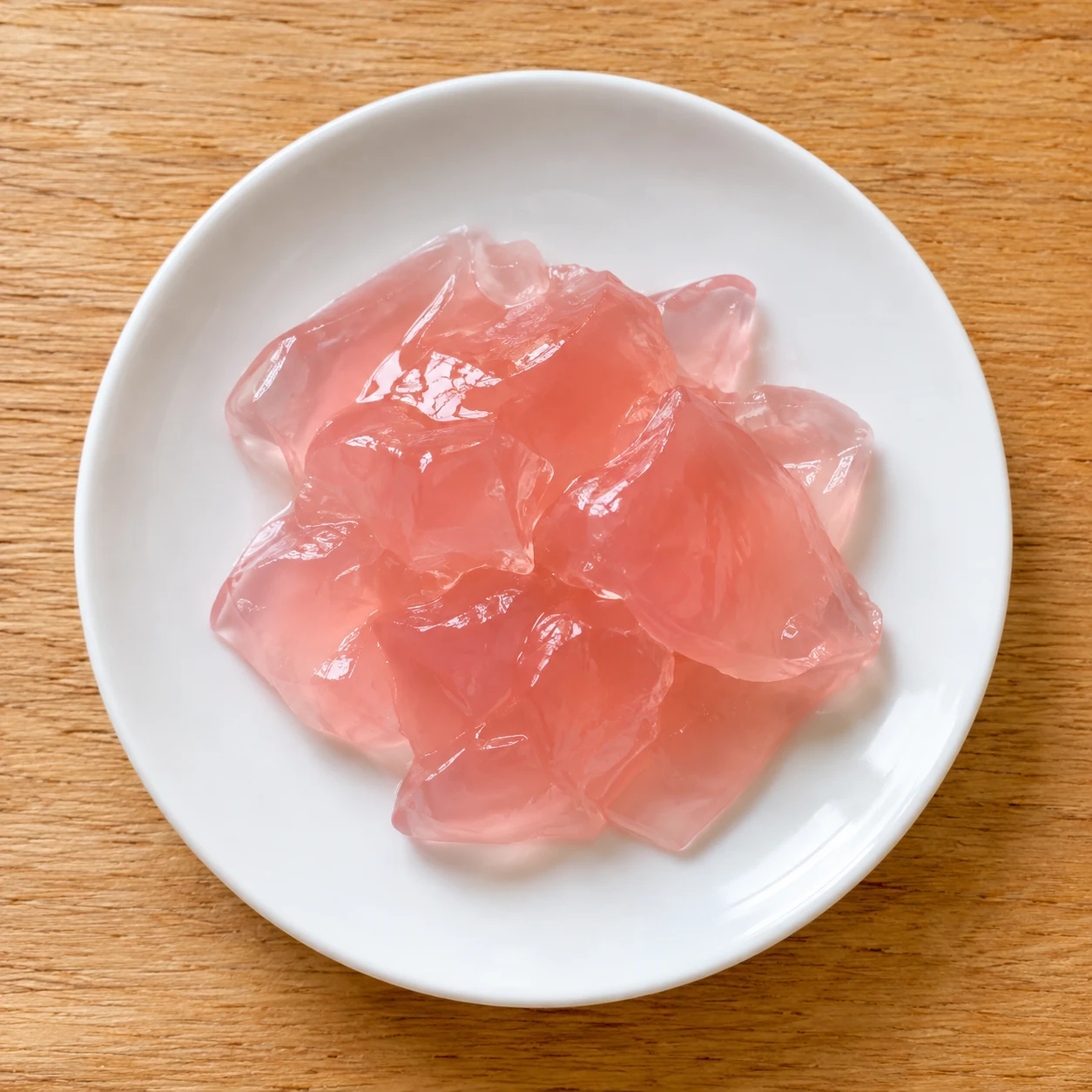 水分補給ゼリーの食感・サイズを確認している様子