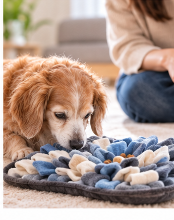飼い主がそばで見守りながら遊ばせている様子