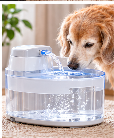 循環式給水器で水を飲んでいる様子